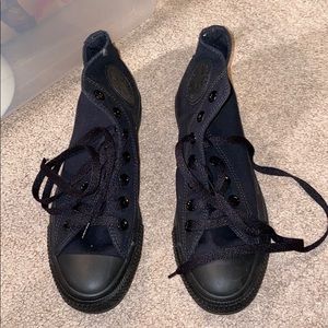 All black high top converse
